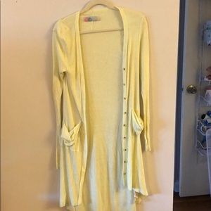 Breezy light yellow long cardigan